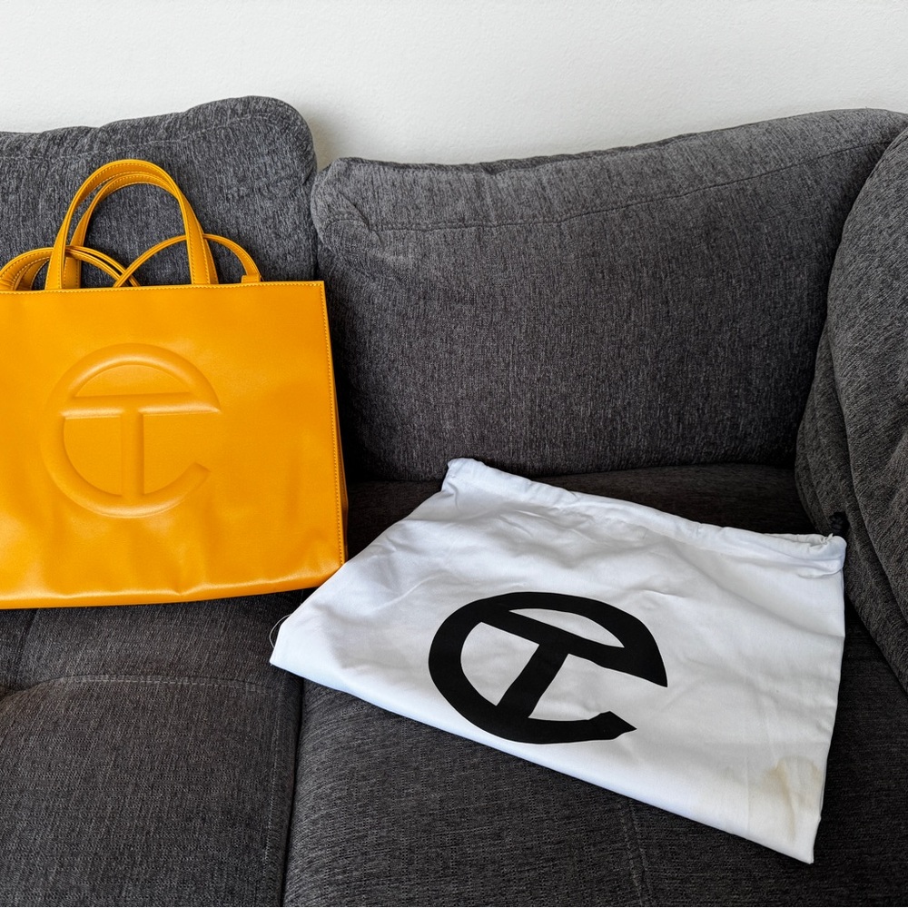 Telfar Mustard Yellow Medium Shopping Bag with Dust Bag